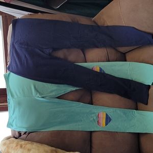 2 Pairs of Old Navy Full Length Girl Leggings Sz XL Stretch